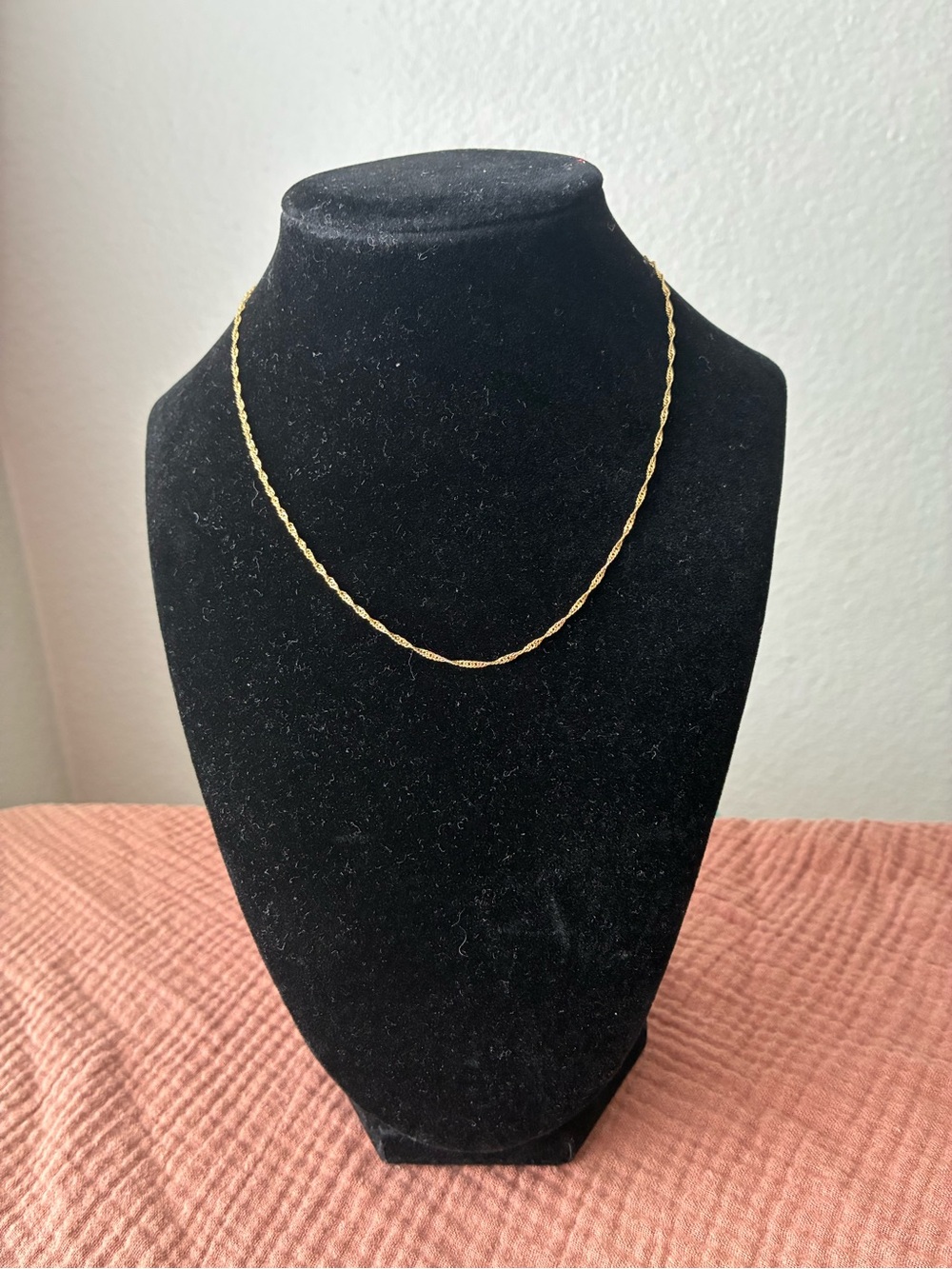 Classic Gold Tone Chain Necklace - Women's Jewelry- 925 Sterling Silver 16”